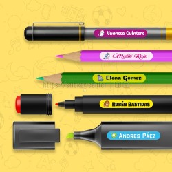 ▷ Etiquetas Adhesivas para Lápices 【Personalizadas con Nombre】